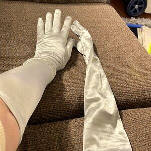 #Silver Spandex Gloves